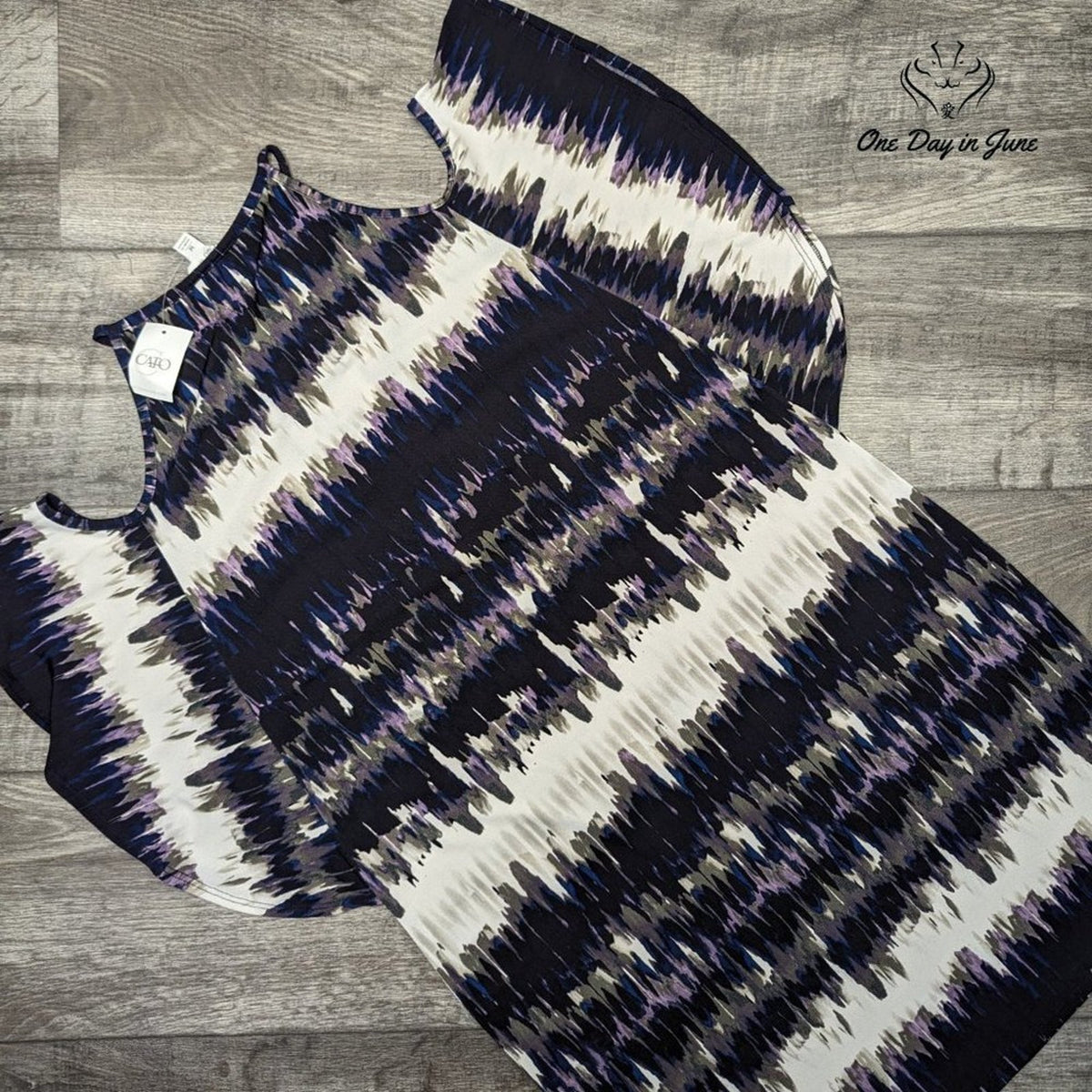 Cato Cato Cold Shoulder Lace Up Mini Dress Purple Navy Print NWT Size M