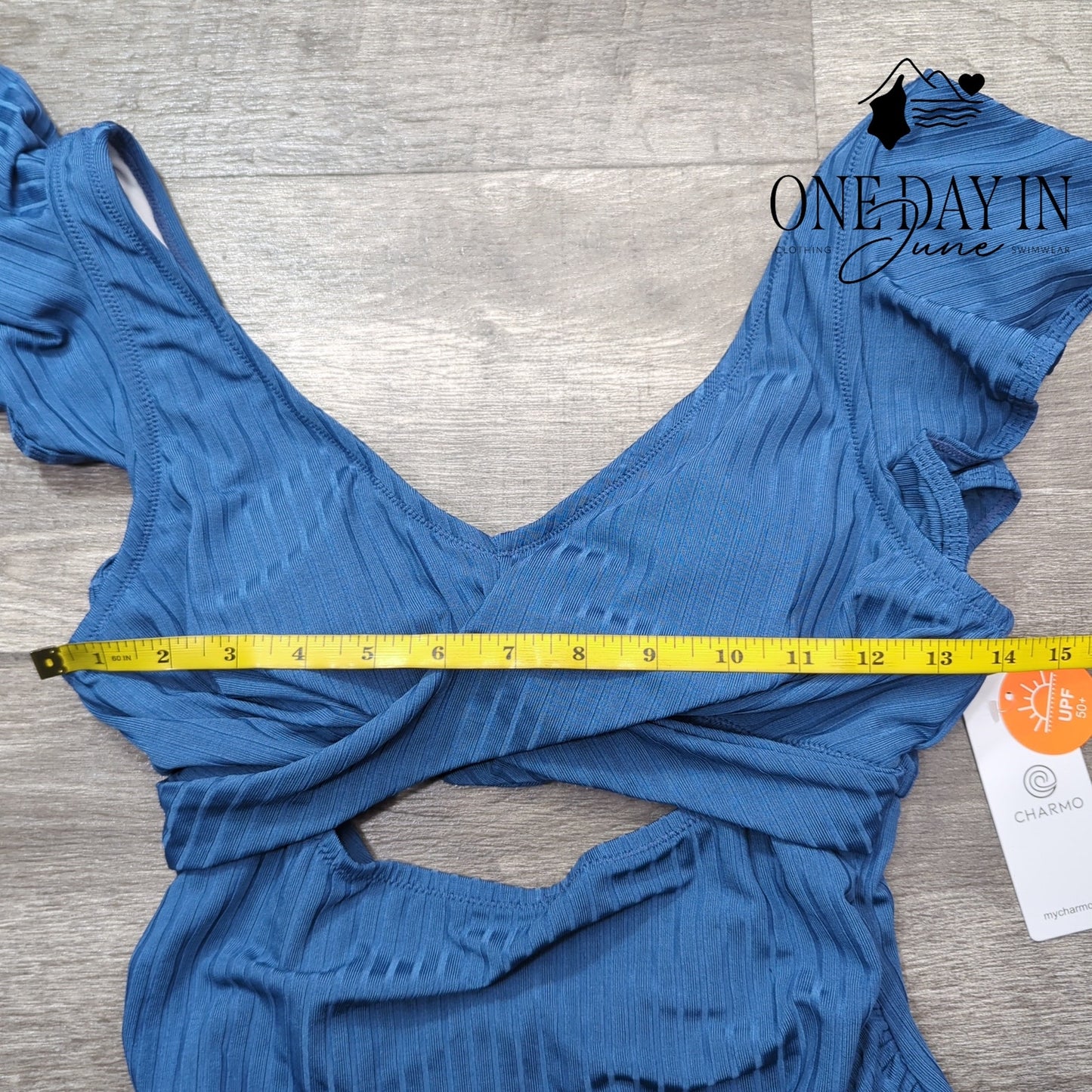 Charmo Maternity Ruffle Shoulder CutOut Tie Back One Piece Swimsuit Size S