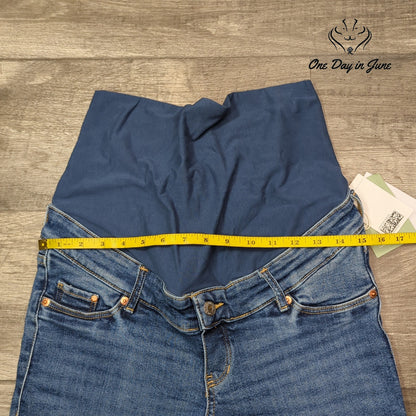 &Denim H&M MAMA Straight Leg Maternity Jeans Blue Over Belly NWT Size XS