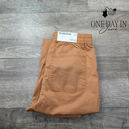 Kensie The Girlfriend Pants Cognac Drawstring Cuffed Chino NWT $78 Size 0 (25)