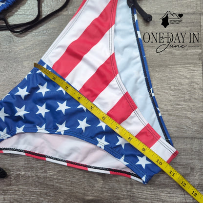 Aleumdr Halter Tie Side Bikini Swimsuit Size M