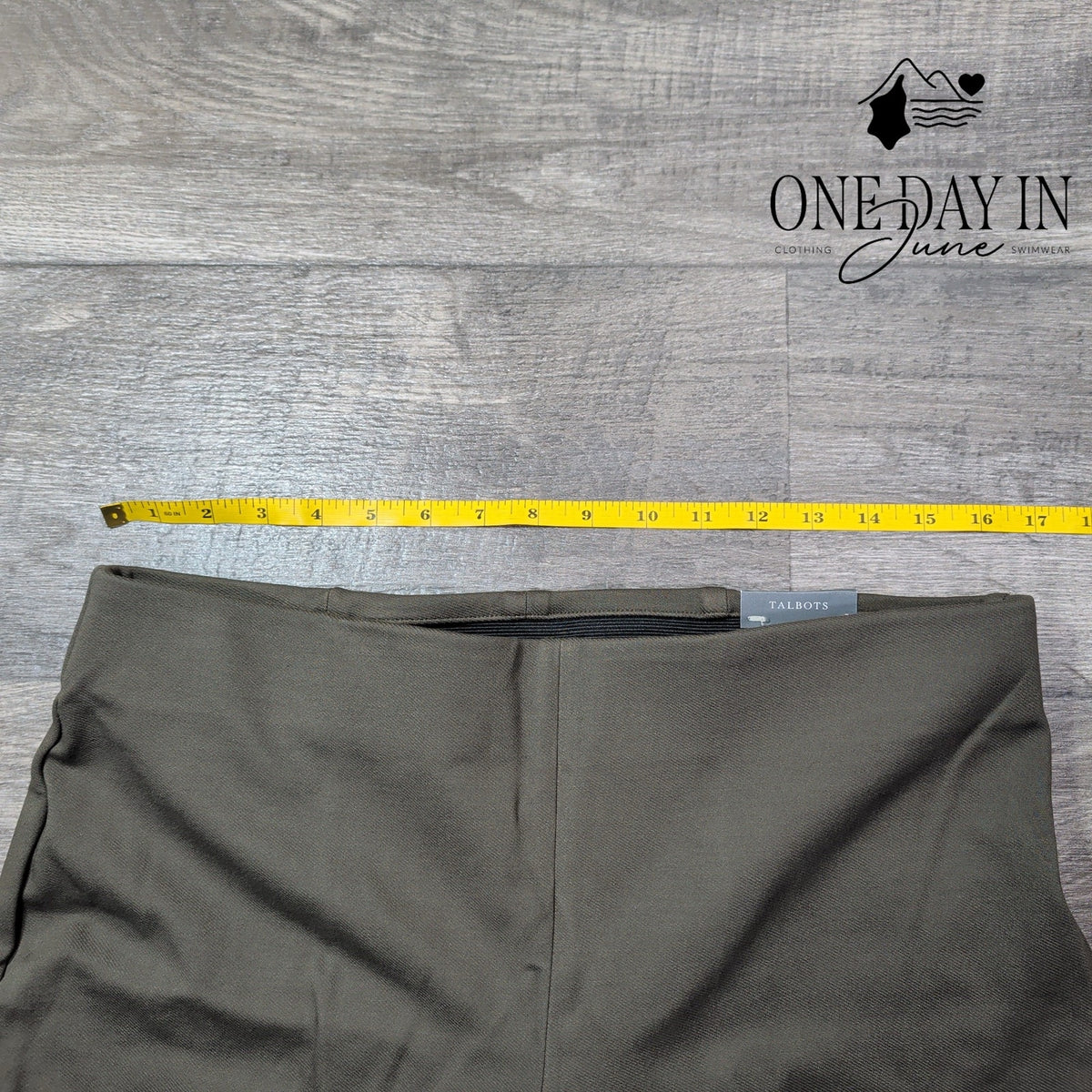 Talbots Petite Montauk High Rise Flare Ankle Pants Olive NWT Size 12P