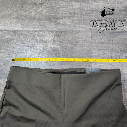 Talbots Petite Montauk High Rise Flare Ankle Pants Olive NWT Size 12P