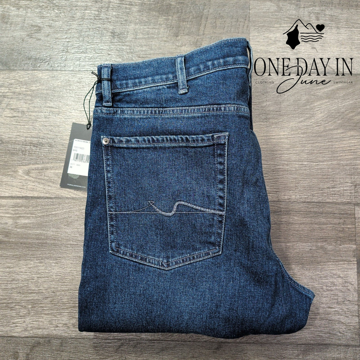 7 For All Mankind Slimmy Slim Straight Leg Jeans Blue NWT Size 36X33