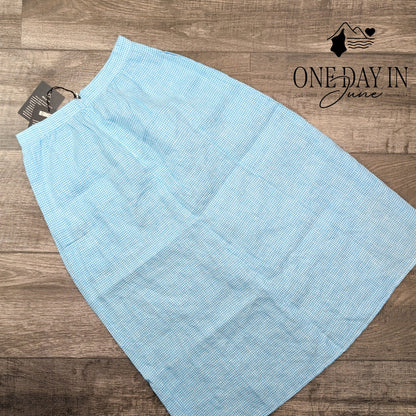 Reformation Torta Chesapeake Gingham Midi Skirt Blue White NWT $198 Size 0