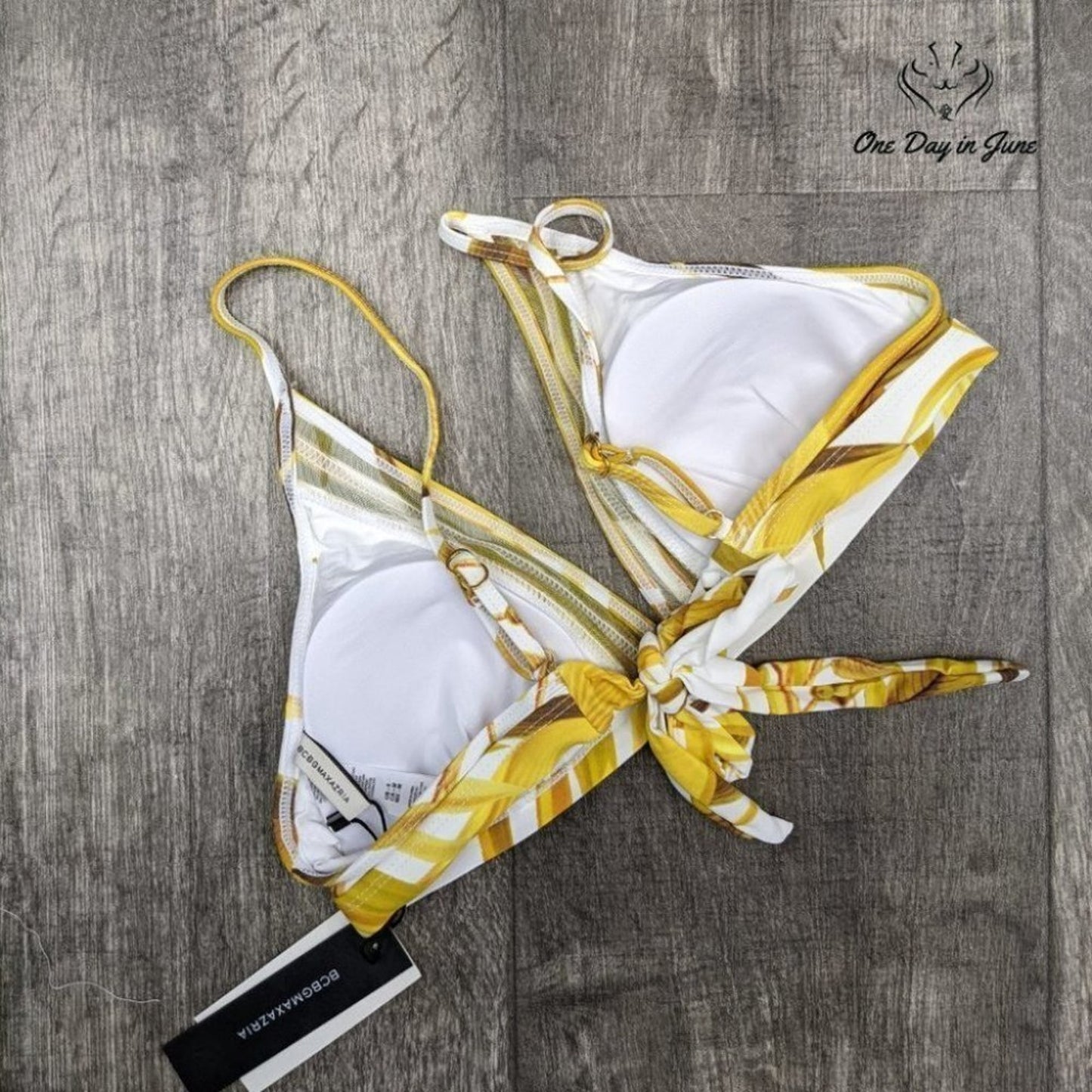 Bcbgmaxazria Palm Leaf Bikini Top Size 6