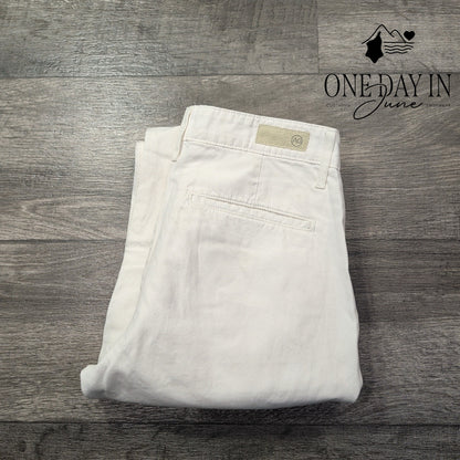 AG Adriano Goldschmied The Caden Tailored Trouser Pants White NWT Size 4 (27)