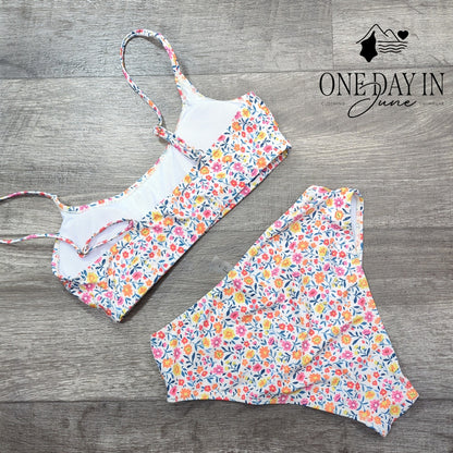 CharmLeaks Floral Crop Bikini Swimsuit Size S