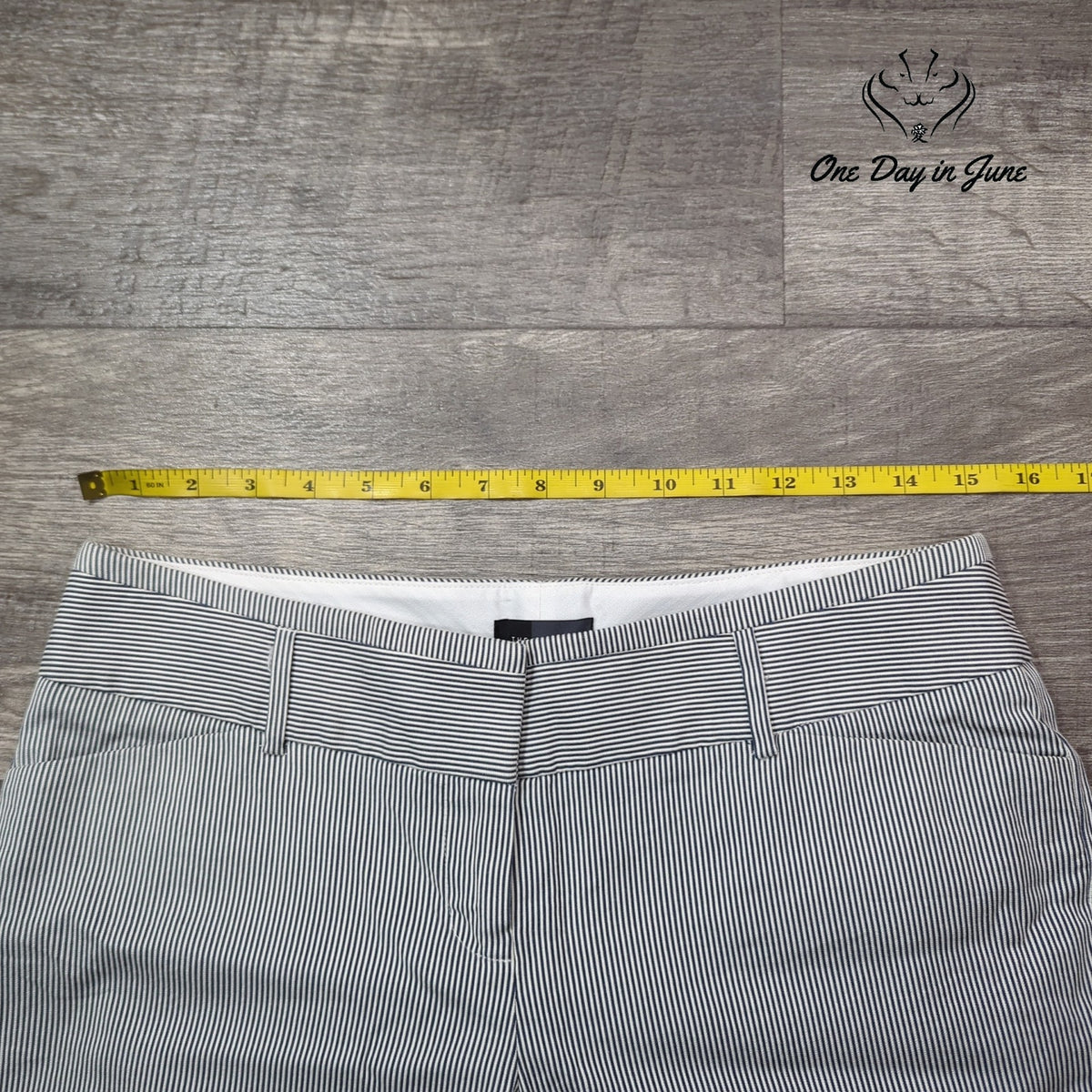 The Limited Pinstripe Bermuda Shorts Black White Cotton Stretch Size 4