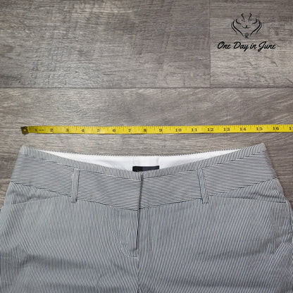 The Limited Pinstripe Bermuda Shorts Black White Cotton Stretch Size 4