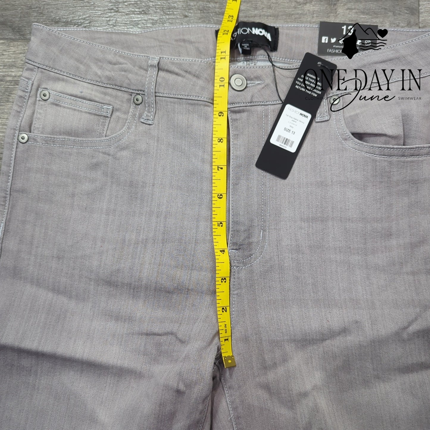 Fashion Nova Juniors Tall Grey Matter Skinny Jeans Size 13