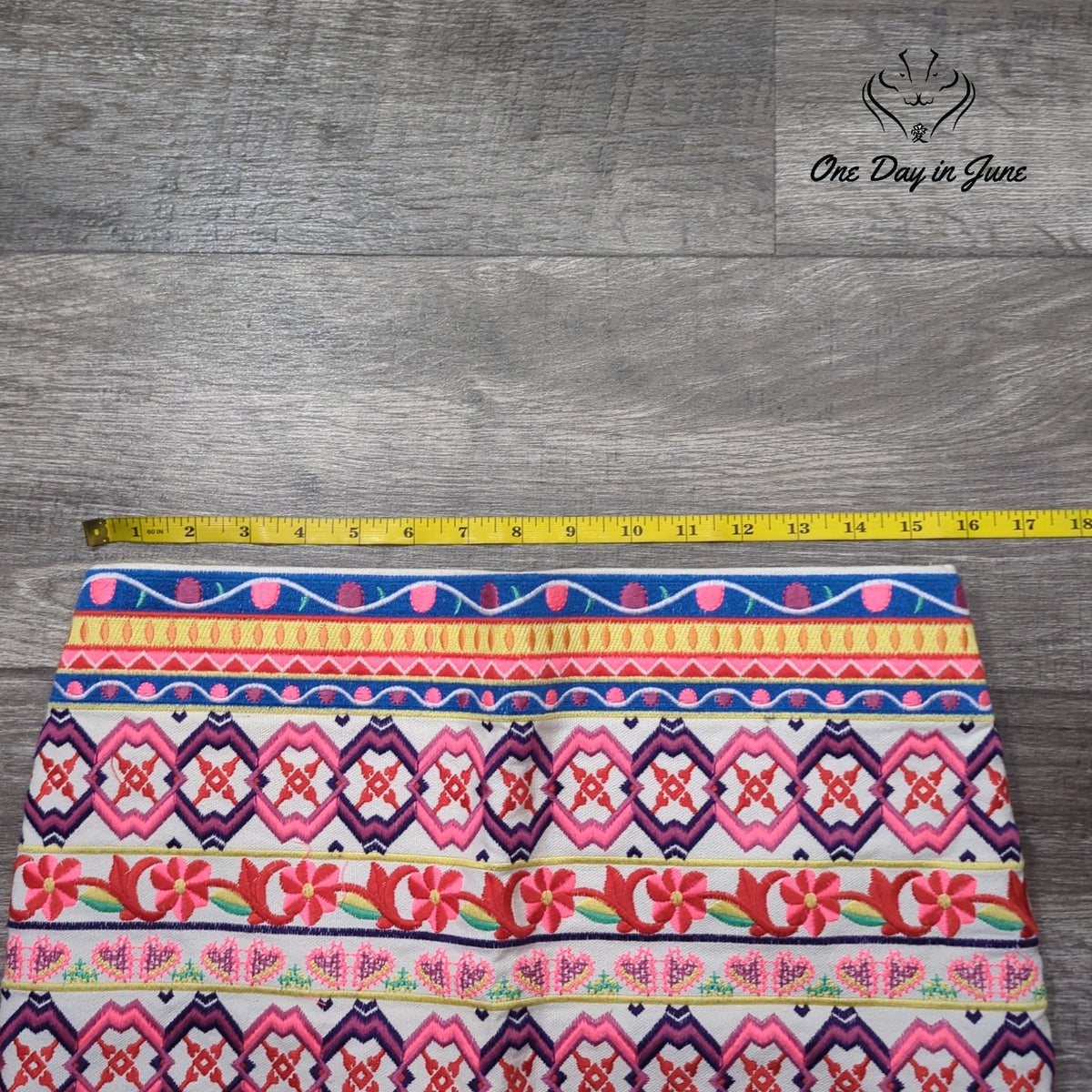 Harper Embroidered Geometric Floral Mini Skirt Multicolor Size M