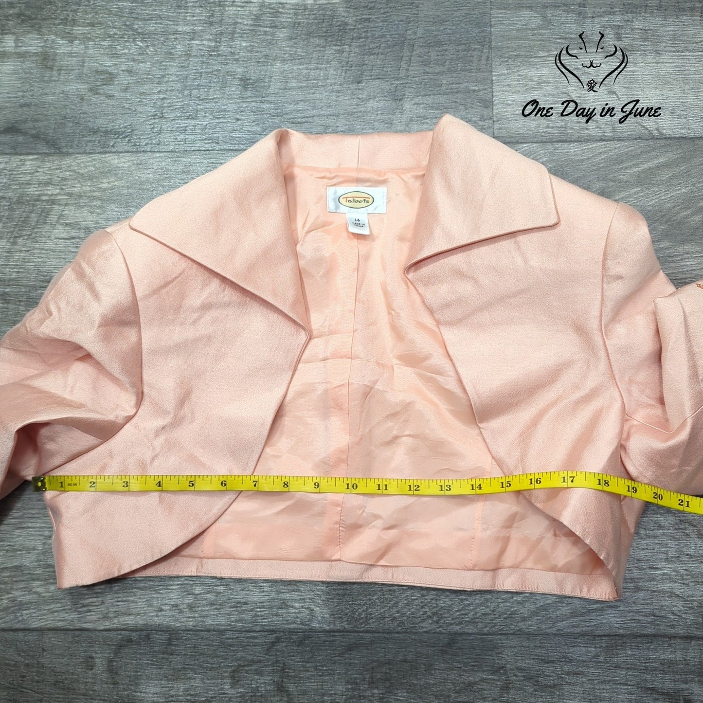 Talbots Silk Embroidered Sequin Cropped Jacket Peach Pink NWT $268 Size 14