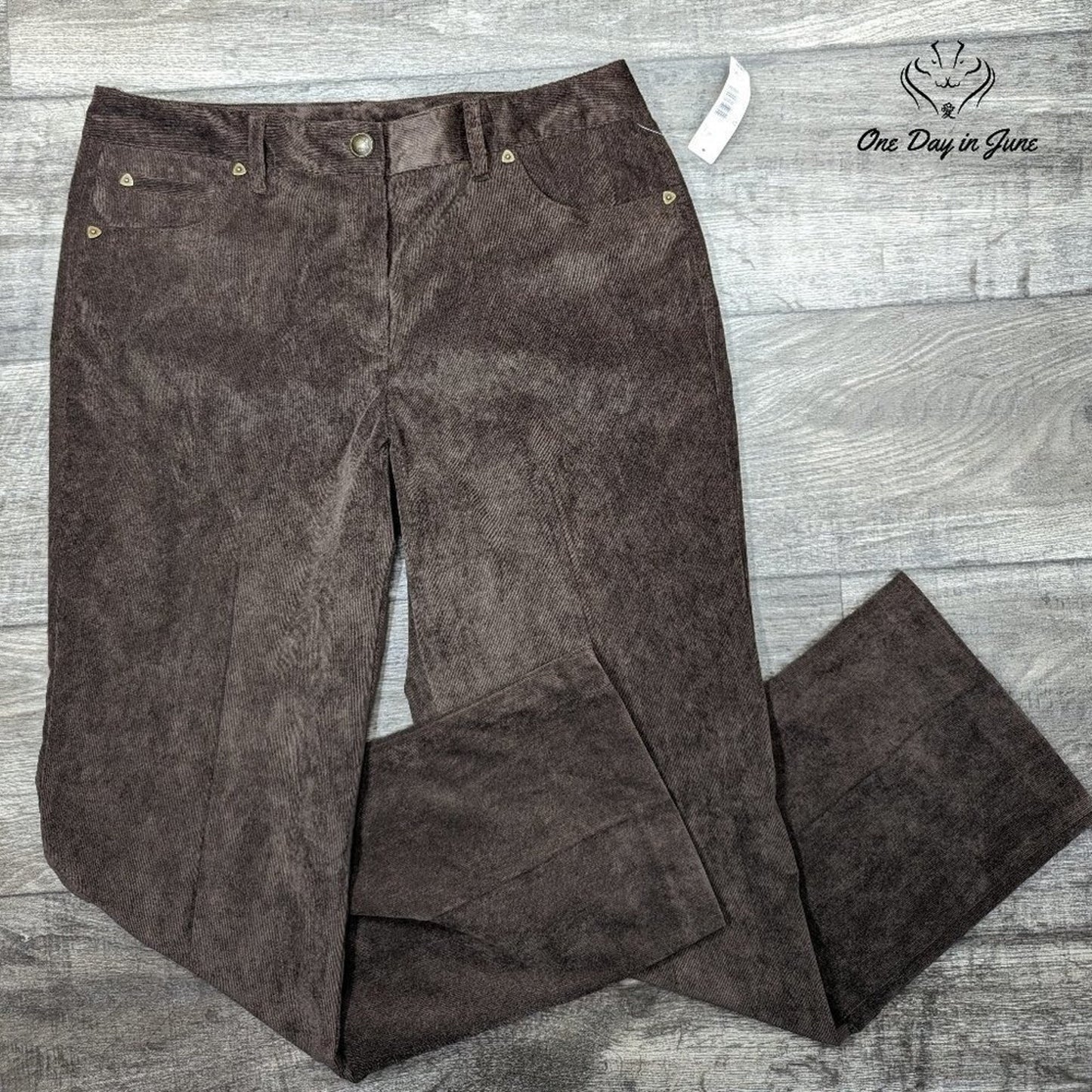 New Directions Straight Leg Corduroy Pants Size 12