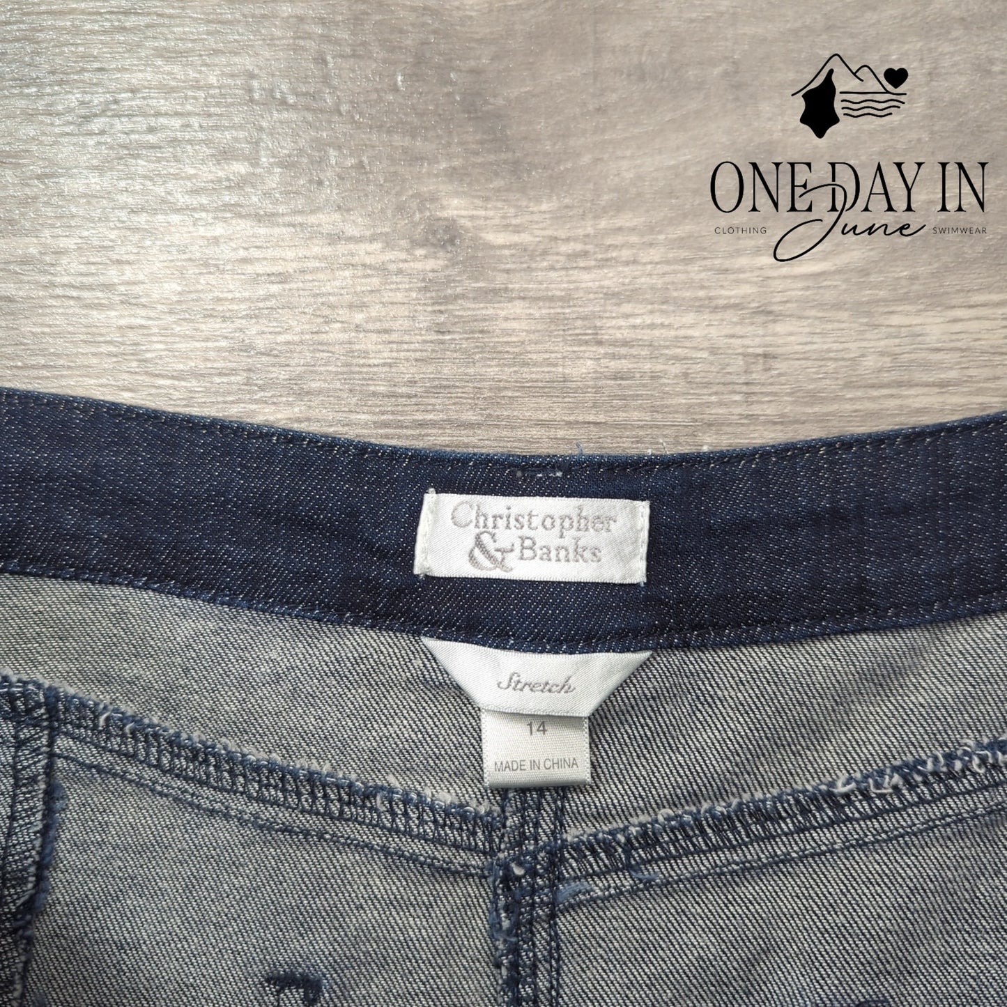 Christopher & Banks Midi Denim Skirt Size 14