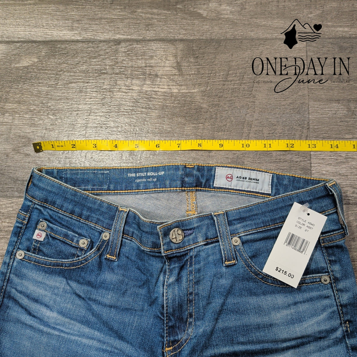 AG Adriano Goldschmied The Stilt Roll Up Cigarette Jeans Blue NWT Size 4 (27)