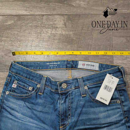 AG Adriano Goldschmied The Stilt Roll Up Cigarette Jeans Blue NWT Size 4 (27)