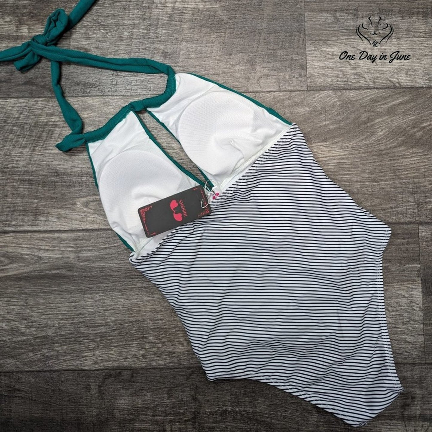 Shekini V Neck One Piece Swimsuit Size S