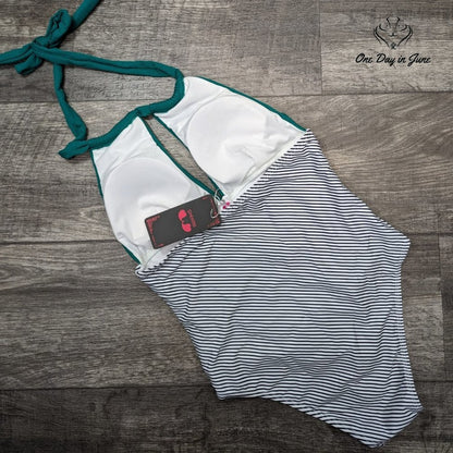 Shekini V Neck One Piece Swimsuit Size S