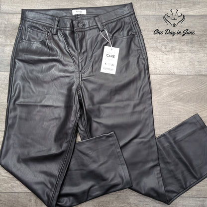 Kensie Jeans Vegan Leather Straight Leg Pants Size 8
