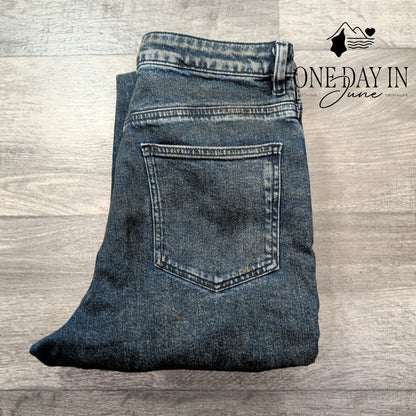 ASOS Oil Stained Straight Leg Jeans Size 30X32