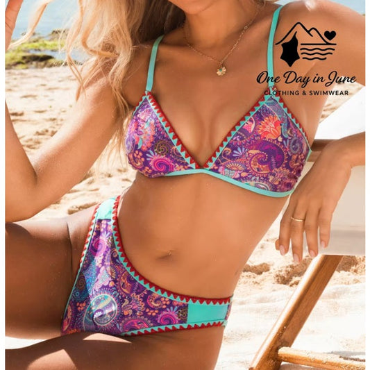 Cupshe Embroidered Edge Bikini Swimsuit Size L