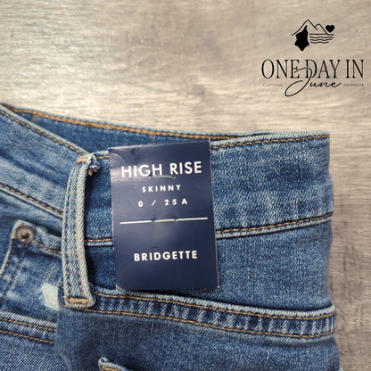 Lucky Brand Bridgette High Rise Skinny Distressed Jeans Size 0