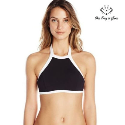 SeaFolly Block Party High Neck Tank Bikini Top Size 8