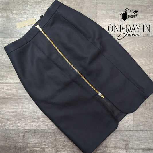 J.Crew Petite Wool Pencil Skirt Size 2P