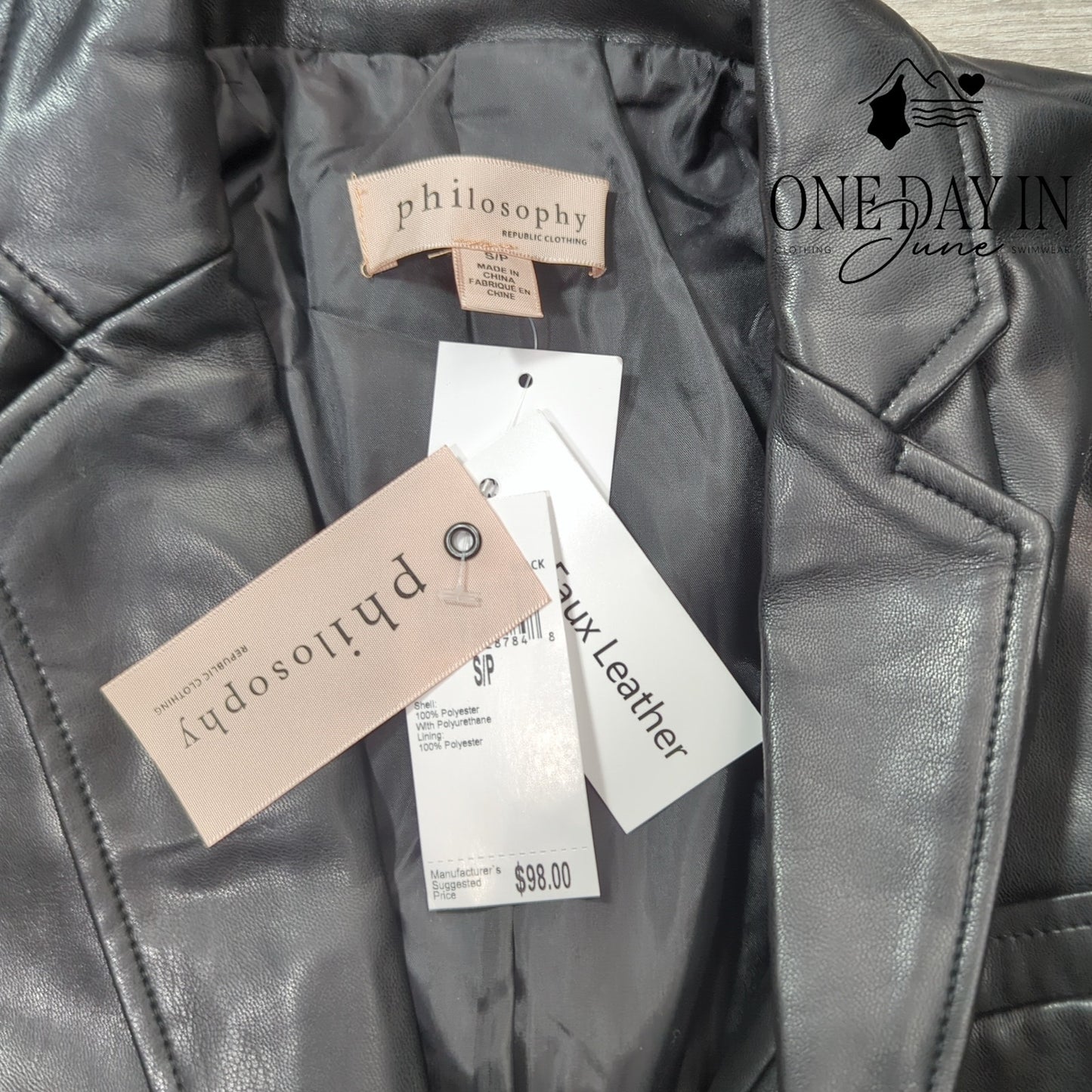 Philosophy Faux Leather Jacket Size S