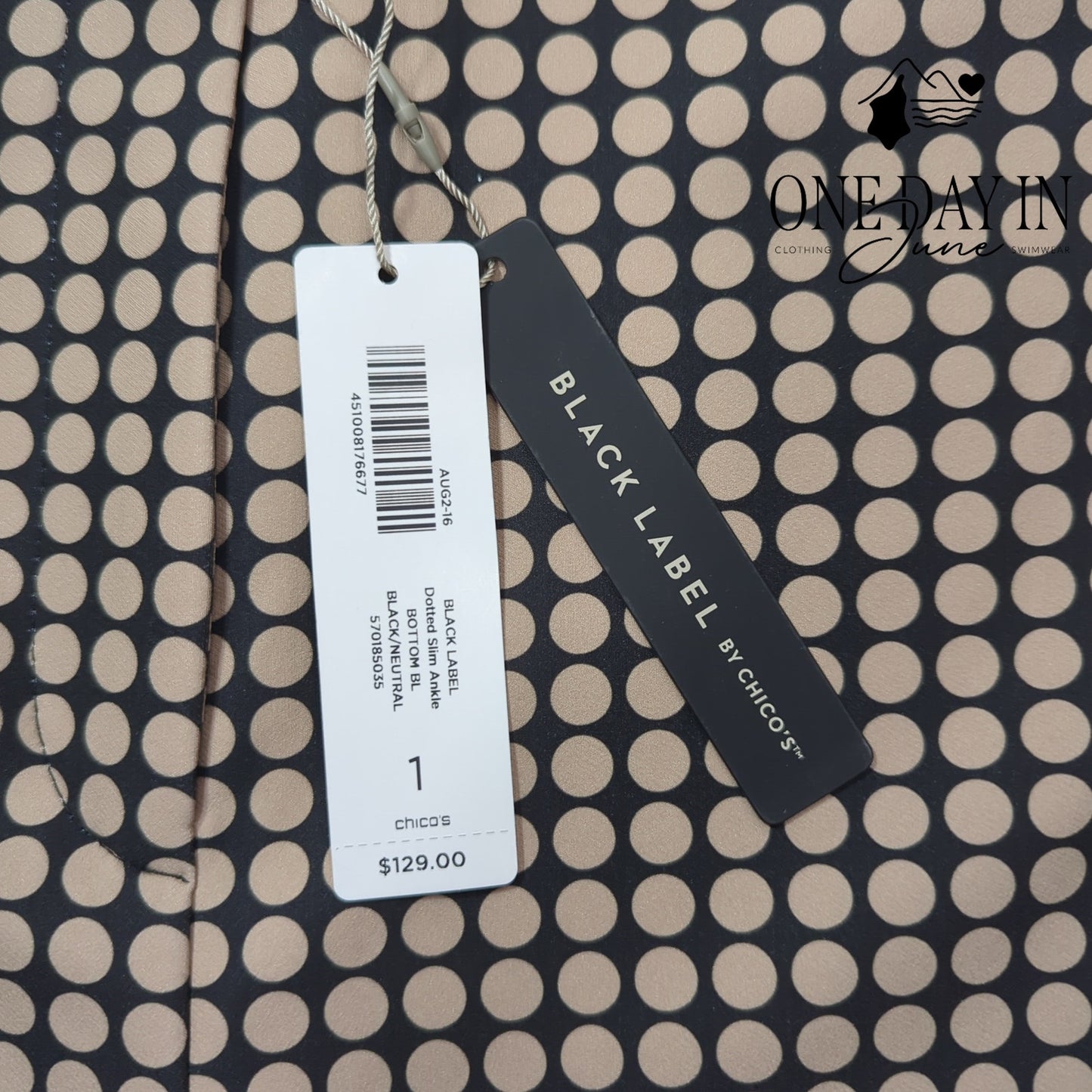 Chico's Black Label Dotted Slim Ankle Pants Size Chico's 1 (M)