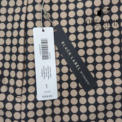 Chico's Black Label Dotted Slim Ankle Pants Black Neutral NWT Size Chico's 1 (M)