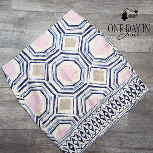 Loft Geometric Jacquard Mini Skirt Pink Blue Cream NWT Size 16