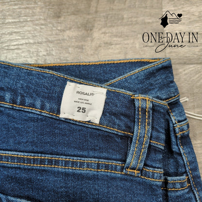 Hudson Rosalie High Rise Wide Leg Ankle Jeans Size 0 (25)
