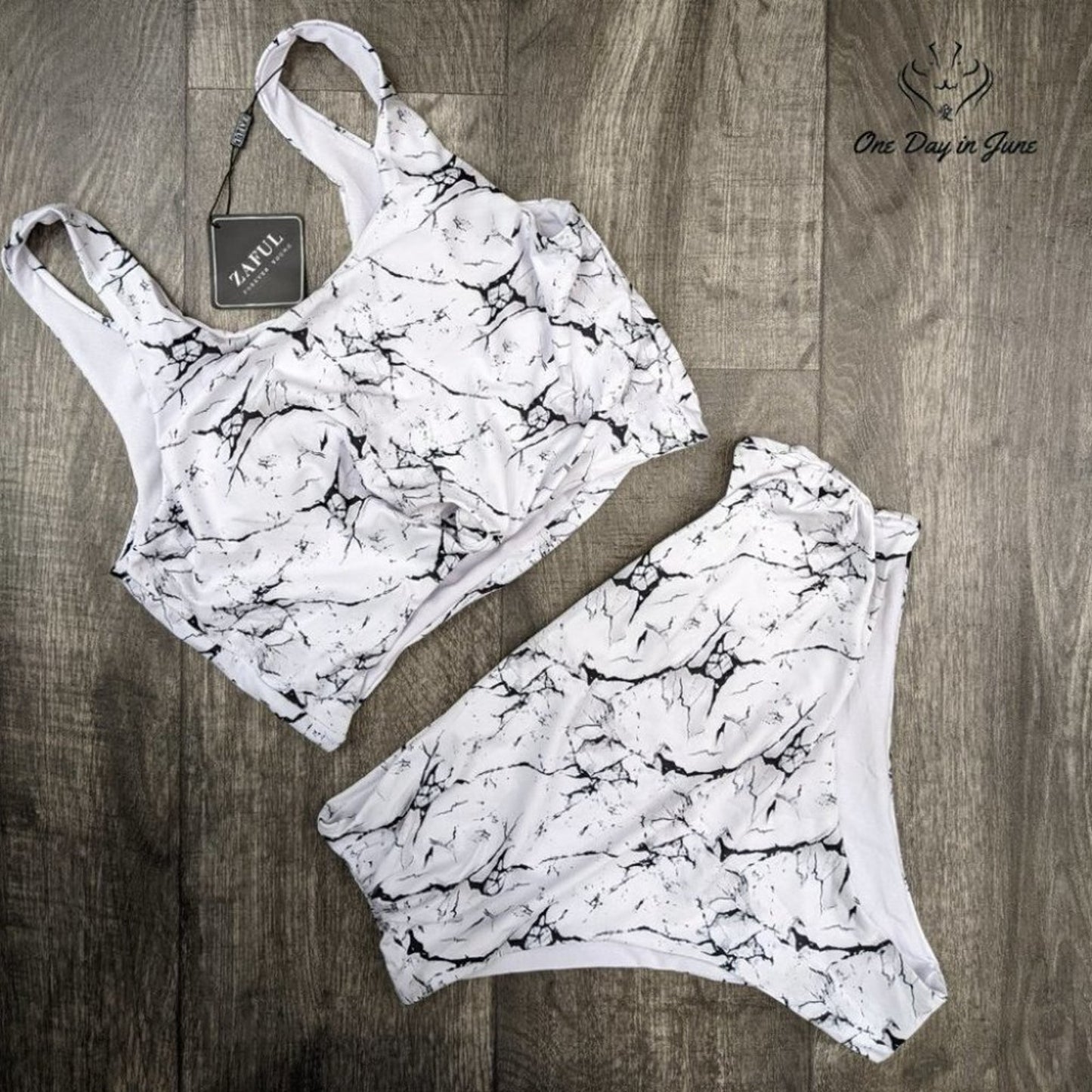 Zaful Scoop Neck Tie Knot Bikini Size XL