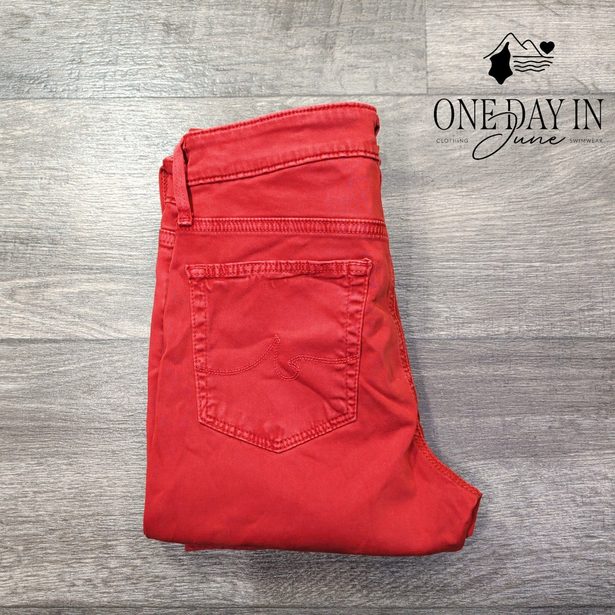 AG Adriano Goldschmied Farrah Skinny Ankle High Rise Jeans Red NWT Size 4 (27)