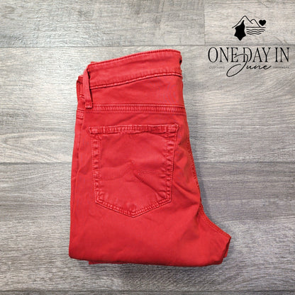 AG Adriano Goldschmied Farrah Skinny Ankle High Rise Jeans Red NWT Size 4 (27)