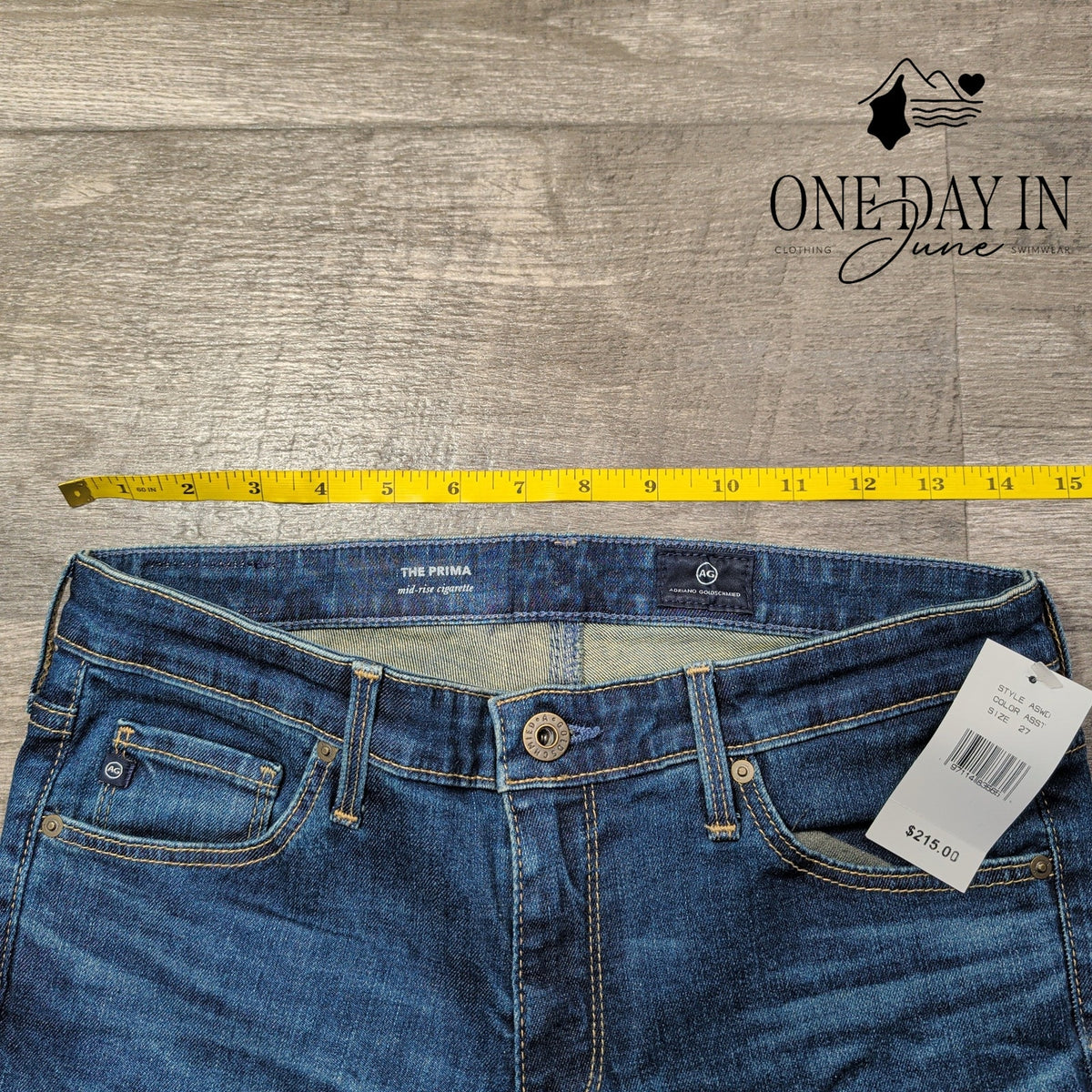 AG Adriano Goldschmied The Prima Mid Rise Cigarette Jeans Blue NWT $215 Size 4