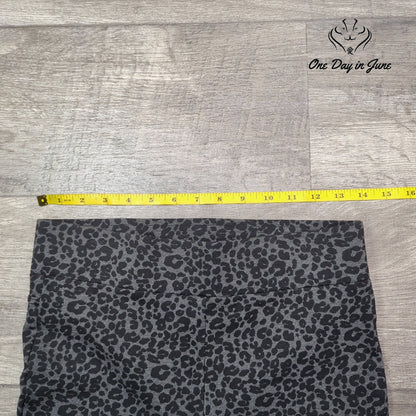Loft Leopard Print Ponte Leggings Gray Black Pull On Skinny Pants Size S