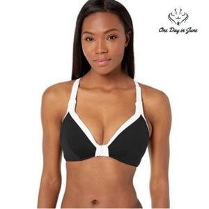 SeaFolly Block Party F Cup Halter Bikini Top Size 6
