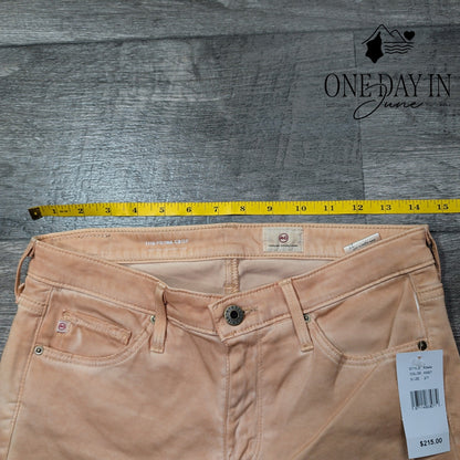 AG Adriano Goldschmied Prima Crop Cigarette Jeans Peach Pink NWT Size 4 (27)