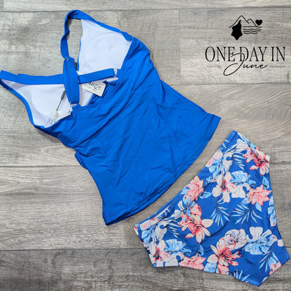 Aimage Twist Front Tankini Swimsuit Size M