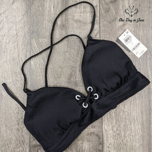 Bar III Ribbed Bikini Top Size L