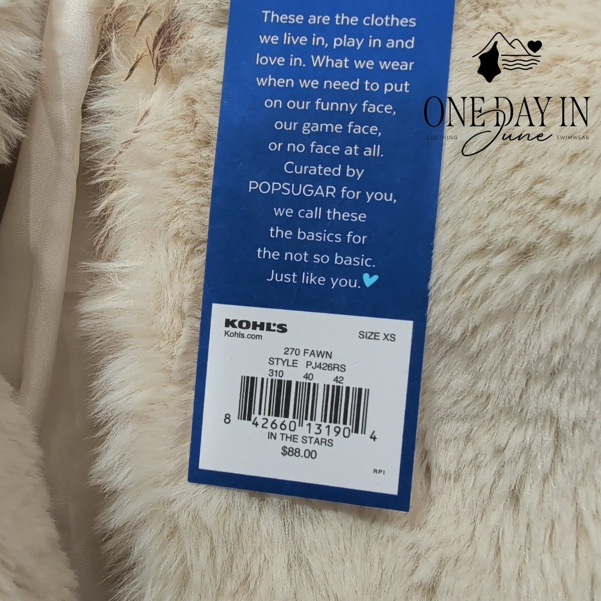 Popsugar In The Stars Faux Fur Teddy Coat Fawn Cream NWT $88 Size XS