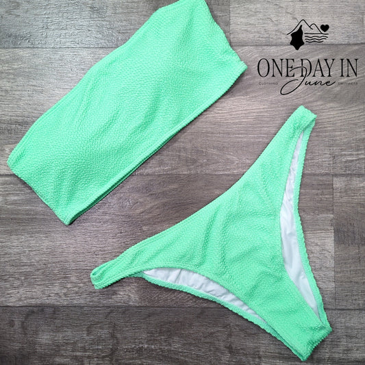 Charmo Smocked Bandeau Bikini Swimsuit Size XL