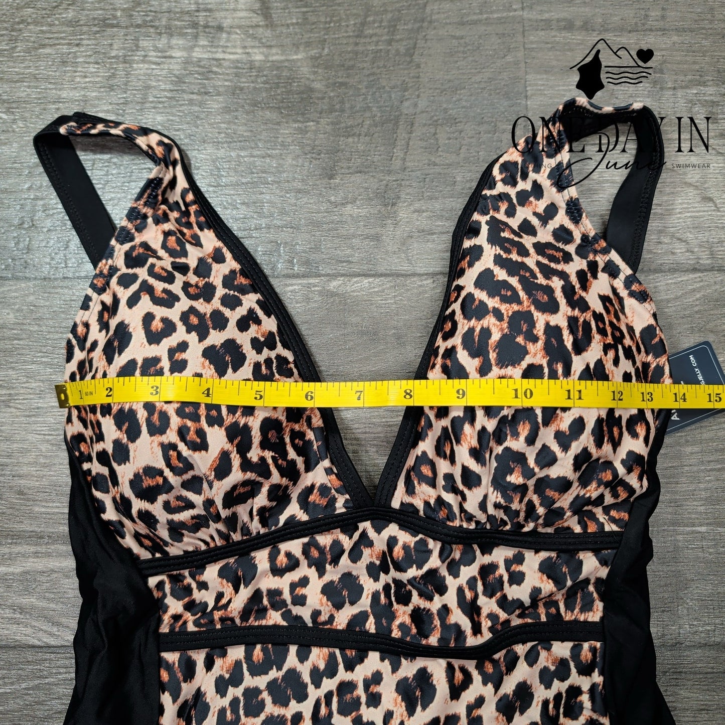 Blooming Jelly Leopard Lace Up Back One Piece Swimsuit Size XL