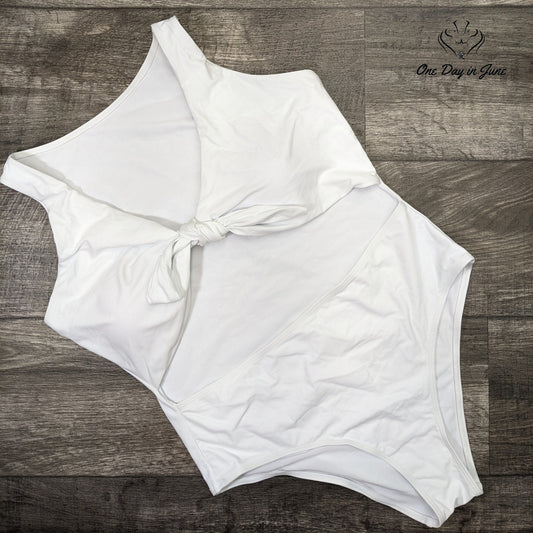 ODIJ Tie Knot Cut Out One Piece Swimsuit Size 3XL