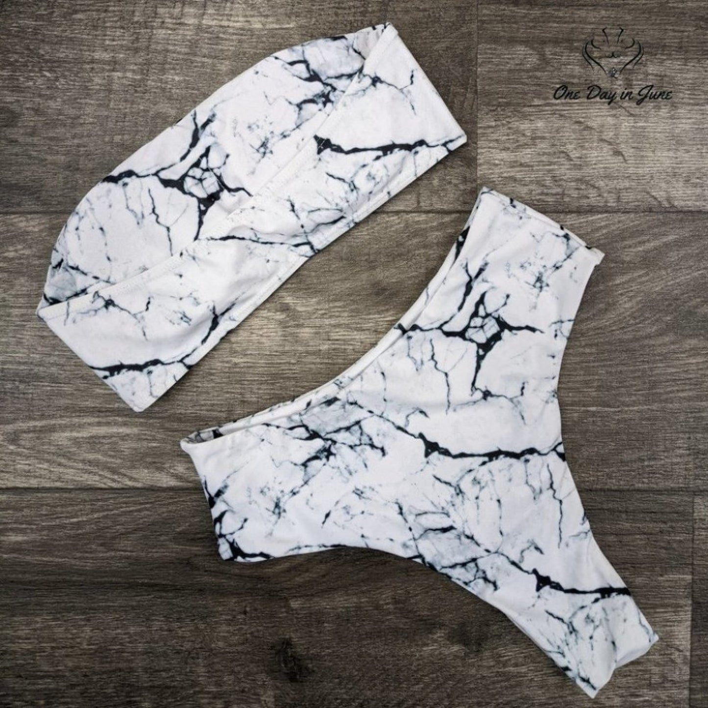 Omkagi Bandeau High Waist Bikini Swimsuit Size S