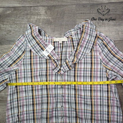 Loft Long Sleeve Button Down Top Size 14