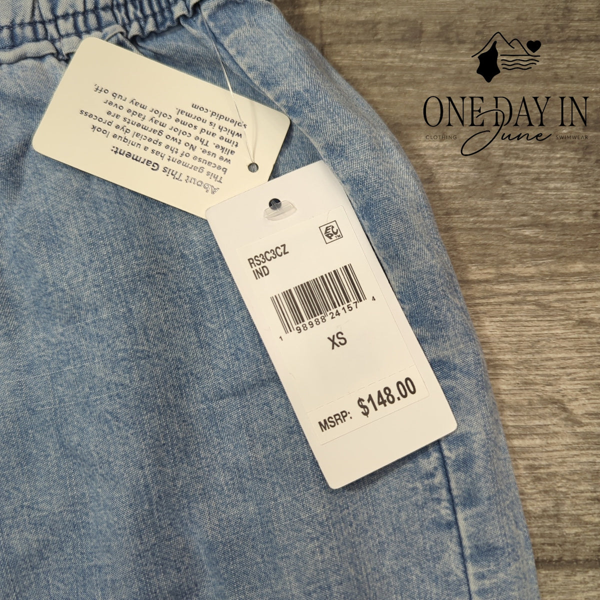 Splendid Drawstring Denim Pants Light Wash Lyocell NWT Size XS